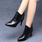 High Heels Women Ankle Boots Pointed Toe Zip Footwear Leather Female Boot Shoes Woman Winter