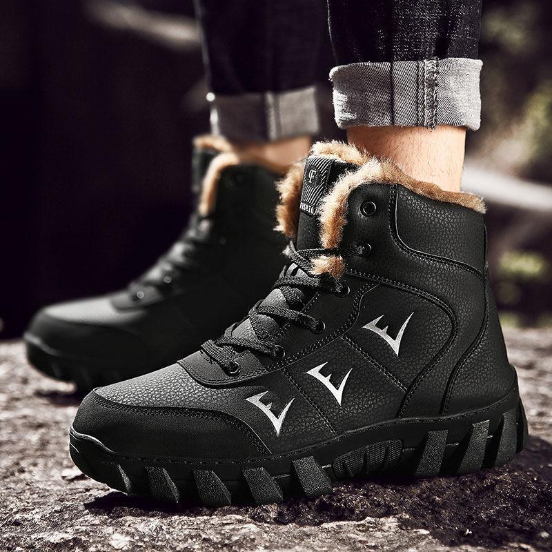 Men's Winter Snow Boots Men's Cotton Shoes High-top Large Size Men's Boots Plus Velvet Warmth Thick Cotton Boots
