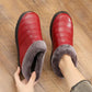 Winter Women's Cotton Shoes with Velvet To Keep Warm Anti-slip and Waterproof Leather Leather Cotton Shoes