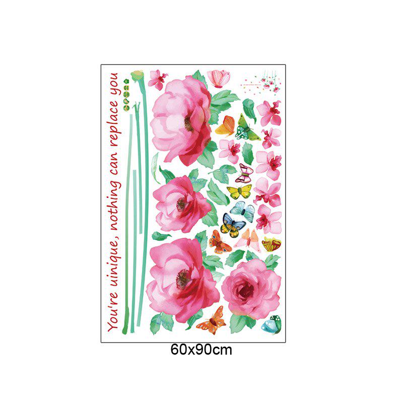 [Wall stickers] pink flower butterfly wall stickers home decor living room toilet sticker wedding be