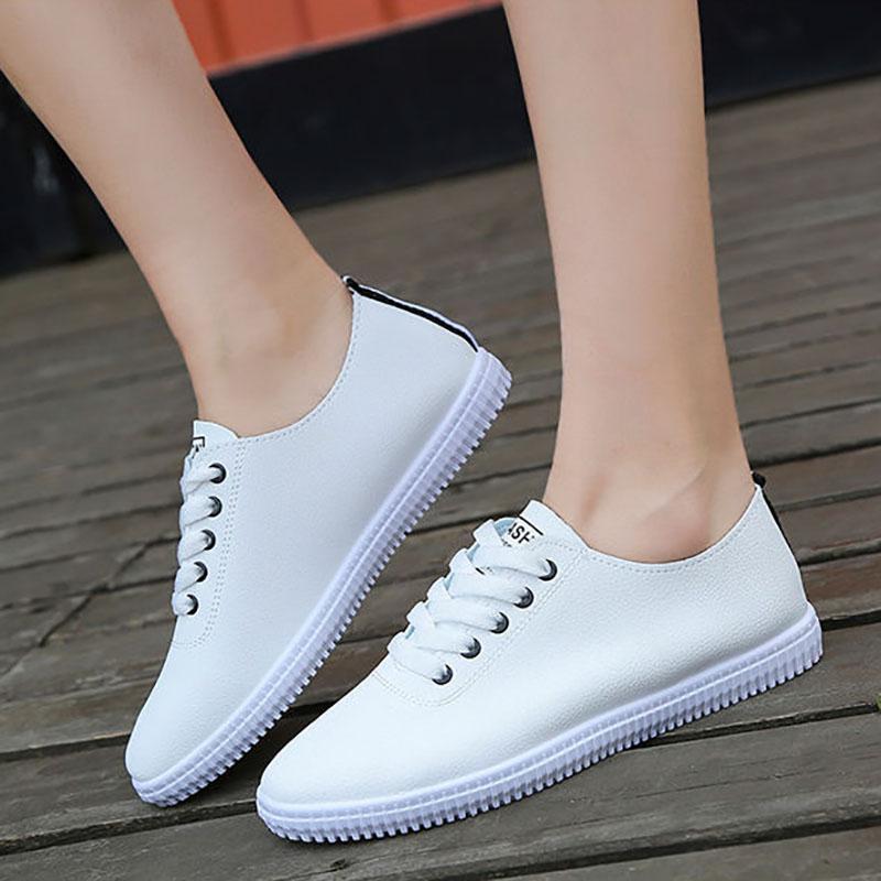 Women's Soft-soled Non-slip Flat Driving Shoes Breathable White Shoes