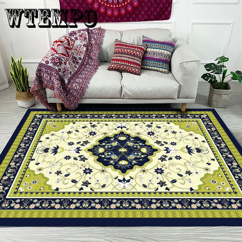 Moroccan Tile Style Floor Carpet Living Room Kitchen Bathroom Slip Wear Home Carpet