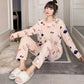 Flannel Pajamas Women Autumn and Winter Thick Sweet Cute Long-sleeved Coral Fleece Plus Size Home Service Suit