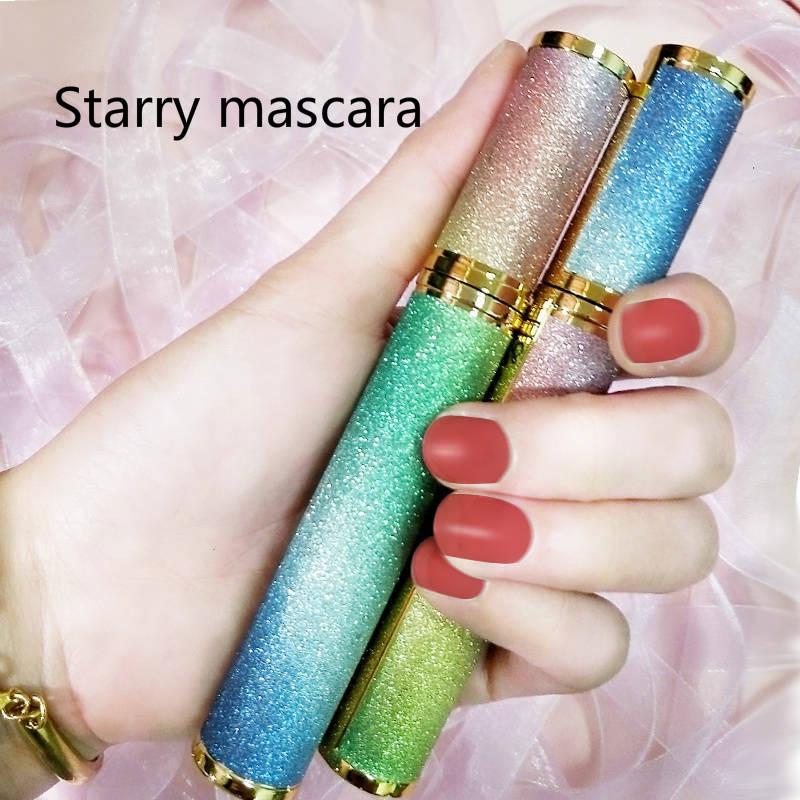 Fine brush mascara starry sky waterproof long student thin head Super dense without blooming