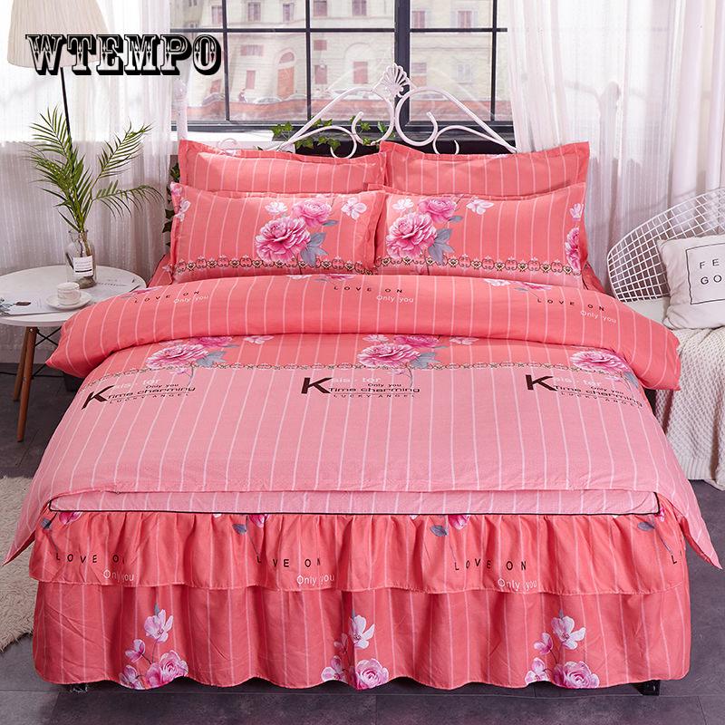 BrandNew Quilted Thick Bed Skirt Twin Queen  size Bed set Bedsheet mattress cover Pad Double