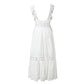 Summer Elegant White Dress for Women Sexy Lace Hollow Out Bridemaid Long Dress Ladies Holiday Wedding Maxi Dress
