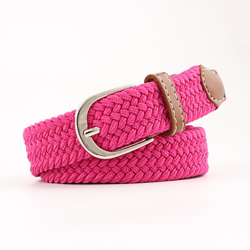 Belt Women Causal Leather Cover Buckle Woven Elastic Stretch Golf Wide Canvas Belts