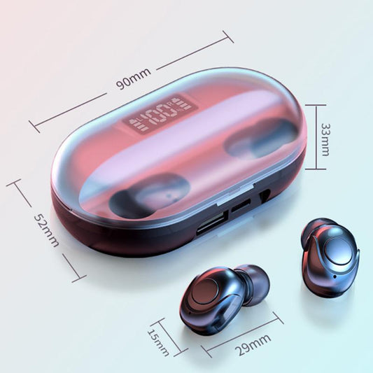 Wireless Bluetooth 5.0 Earphones In-ear Digital Display Support Call Handsfree with Charging Bay