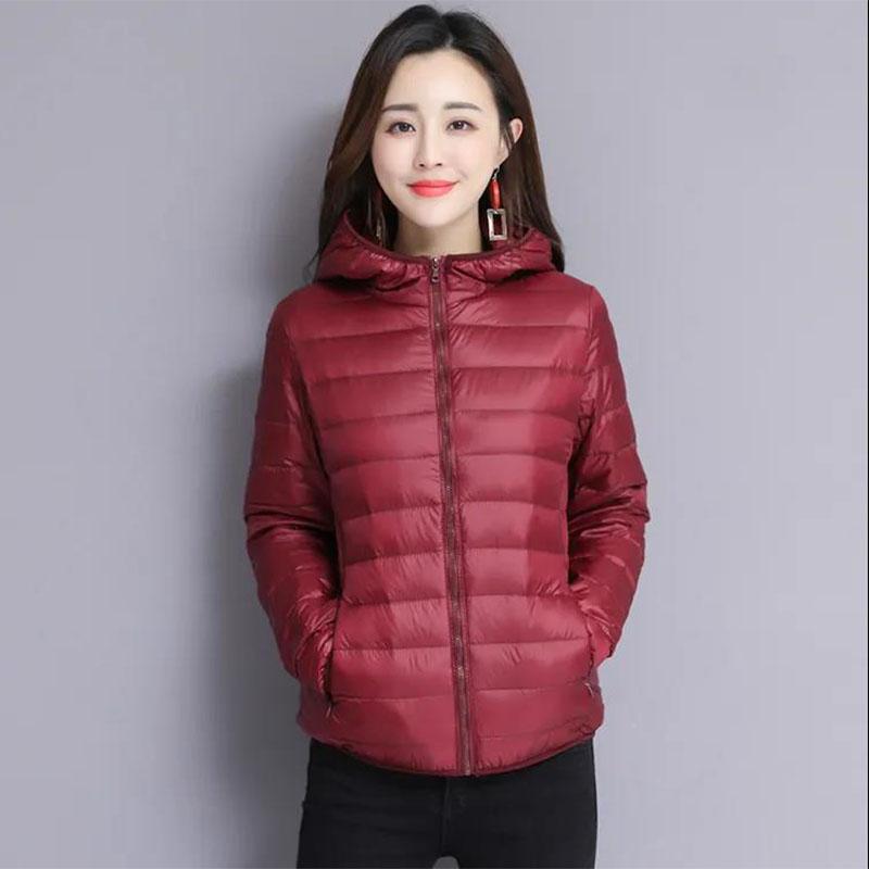 Women's Short Coat Loose Winter Cotton Jacket Plus Size Outwear Hooded Cotton Padded Jacket Pure Color