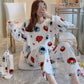 Household Indoor Coral Velvet Thickened Women's Pajamas Flannel Plus Velvet Outer Wear Home Suit