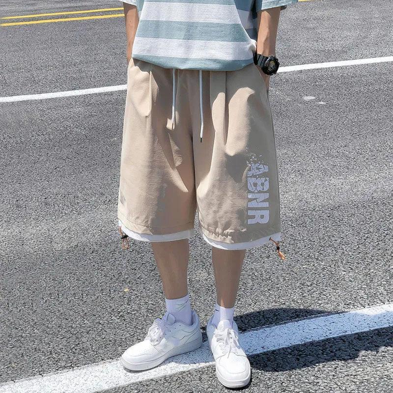 Summer Ins Shorts Men's Outer Wear Sports Casual Pants All-match Loose Breathable and Comfortable Five-point Pants Men's Middle Pants