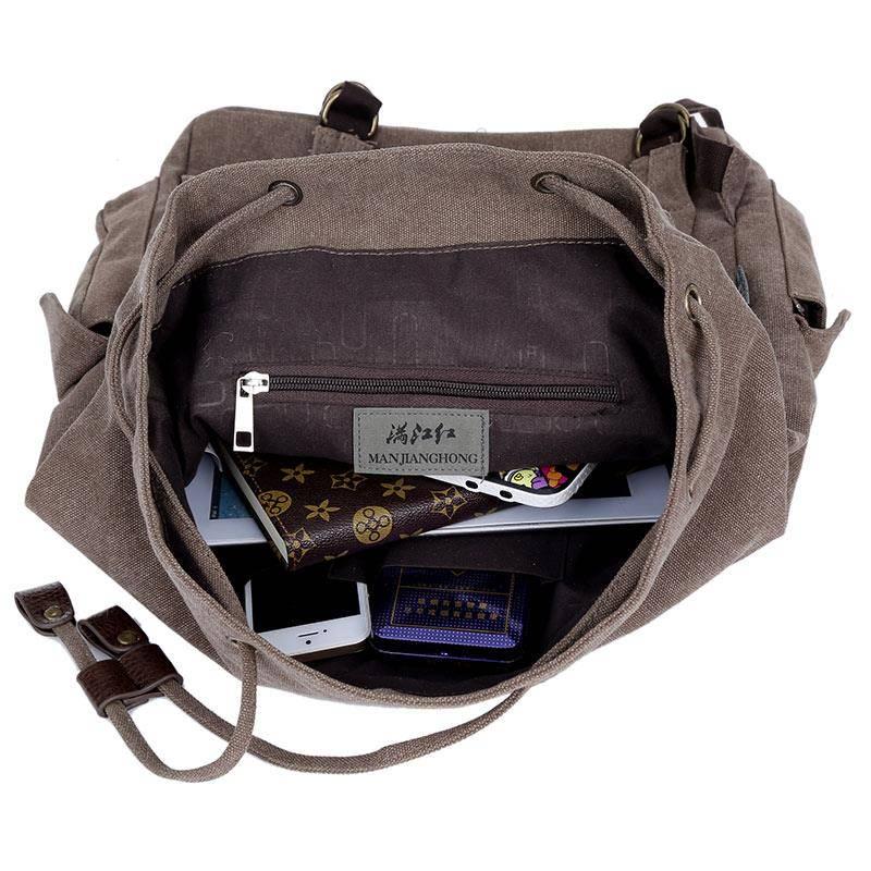 Men Male Canvas Backpack Casual Rucksacks Laptop Backpacks College Student School Bag Backpack Women