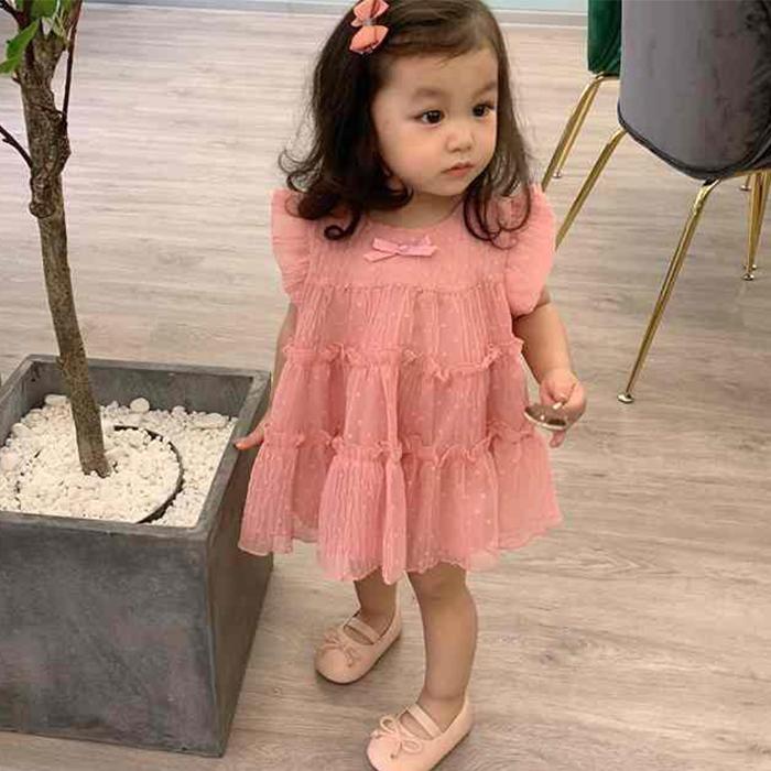 Summer Girls Princess Dress Elegant Baby Girl Dress Cake Skirt Vest Skirt Kids Girls Birthday Party Dress Toddlers Clothes