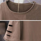 Women Cotton T-shirt Large Size Short Sleeve Shirt Heart Print Casual Pullover