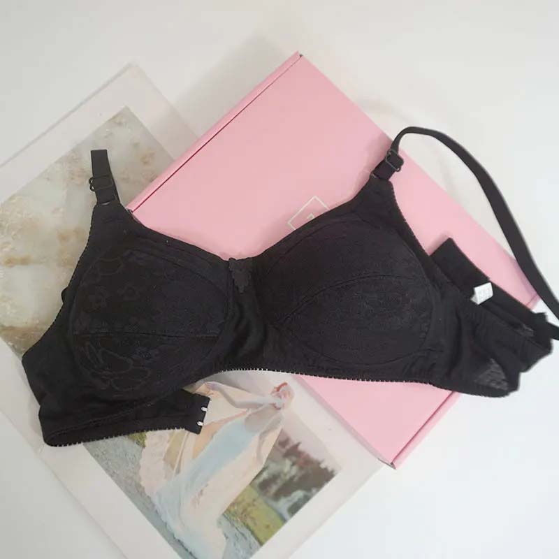 Large Size Women's Underwear No Steel Ring Full Cup Bra Ultra-thin Breathable and Lightweight Embroidered Bra