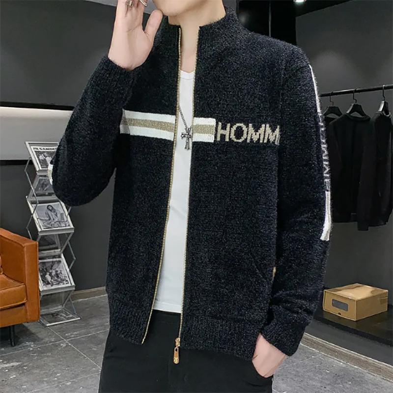 Men's Knitwear Zipper Cardigan Sweater Trend Youth Thicken Warm Knitwear Autumn