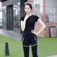 Sexy Yoga Wear Short-sleeved Single Top Trousers Women Quick-drying Running Sports Fitness Clothes Beginners Can Wear Sweat-absorbent and Breathable