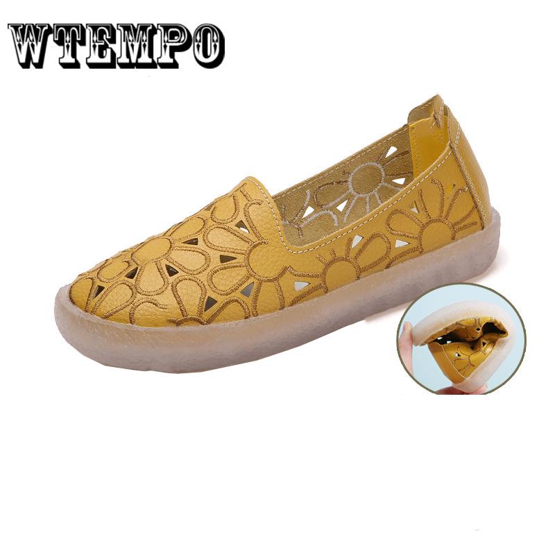 Pair of Shoes Women Genuine Leather Shoes Slip on Women Flat Comfortable Shoes Woman Summer Shoes