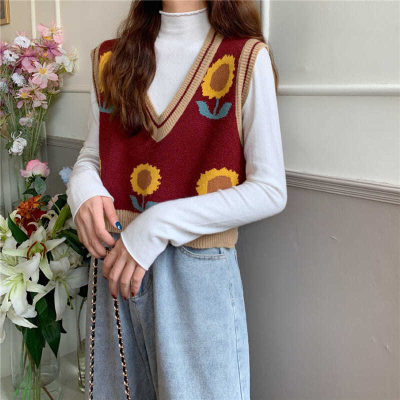 Print Knitted Sweater Women Elegant Pullovers Women Winter Loose Long Sweaters Streetwear Sweaters