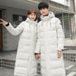 Fashion Hooded Long Men's Down Jacket Autumn and Winter Plus Down Thick Warm White Duck Down Couple Down Jacket