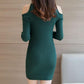Mid-length Off-shoulder Bottoming Sweater Sexy Casual Top Slim Fit Hip Dress