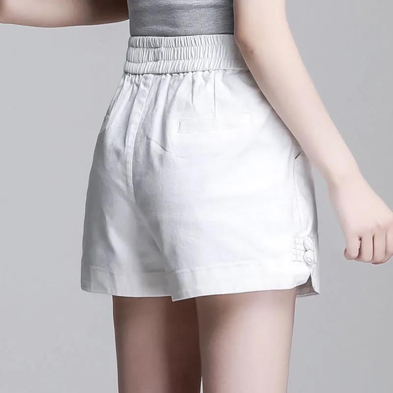 High Waist Shorts Women Summer Thin Section Fashion Slim Straight Casual Wide-legged Elastic Waist Outer Wear Women's Pants