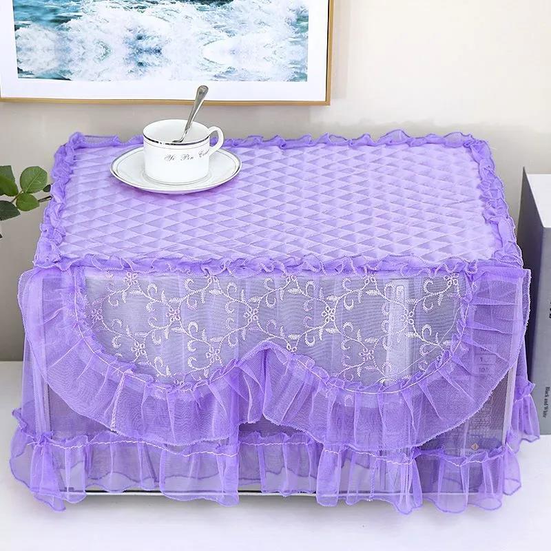 Lace Yarn Edge Microwave Oven Cover Cloth Dustproof Curtain Kitchen Household Antifouling Cover Towel