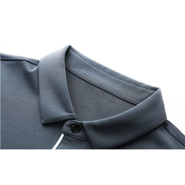 Spring Men's Cotton Polo Shirt Lapel Long Sleeve T-Shirt Men's Long Sleeves Solid Color Business Casual Top High Quality Shitt