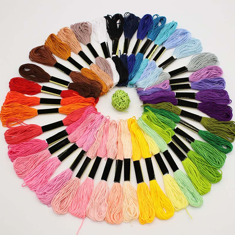 50pcs Cross Stitch Thread Floss Cross Stitch Cotton Sewing Skeins Embroidery Thread Floss Kit DIY Sewing Tools