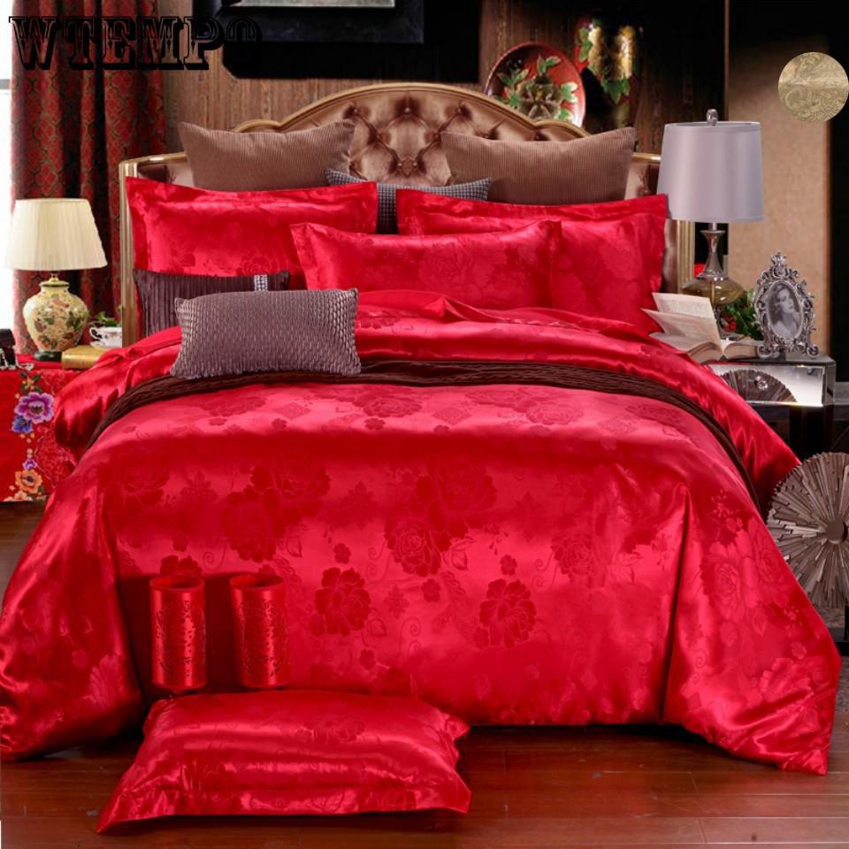 Pure Satin Silk Bedding Set,Home Textile King Size Bed Set,bedclothes,duvet Cover