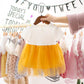 Children Dress Spring Summer O-neck Kids Clothing  Baby Girls Clothing Yarn Short Sleeve Dress Girl