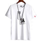 Text Printed Short-sleeved T-shirt Men's Cotton Half-sleeved Plus Fat Plus Size Loose