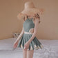 Swimsuit Women's One-Piece Skirt Covering Belly Thin and Small Breasts Gathering Korean One-piece Skirt Ladies Swimsuit Sexy and Sweet