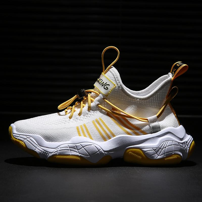 Men Breathable Flying Woven Sneakers Comfortable Light Mesh Running Casual Shoe Fitness Sport Shoes