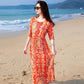 Women's Summer Plus Size Dress Loose Long Dress Printing Slim A-line Skirt