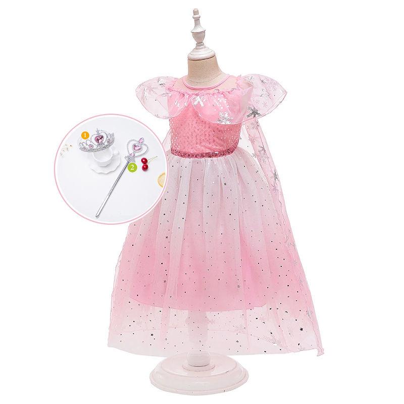 Snow Girls Dress Princess Costume Halloween Carnival Children Dress Up Kids Dresses for Girls Clothing Size 4-10 Years
