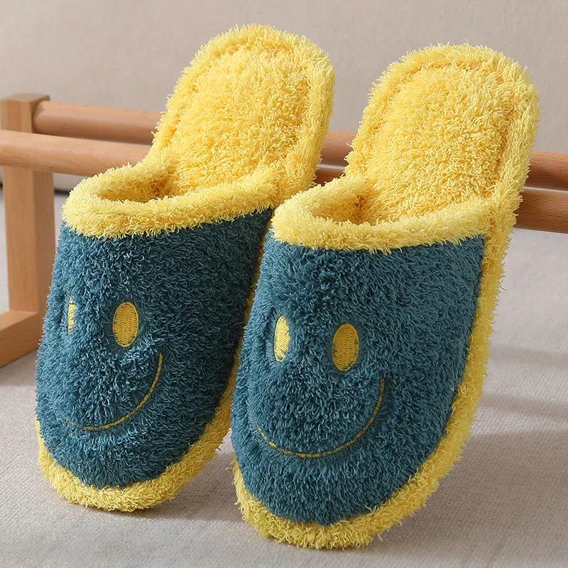 Autumn and Winter Cotton Slippers for Men and Women Home Indoor Warm and Non-slip Couple Wool Slippers