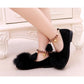 Girl's Soft Soled Breathable Doudou Fluff Shoes Girls' Non Slip Solid Color Princess Single Shoes