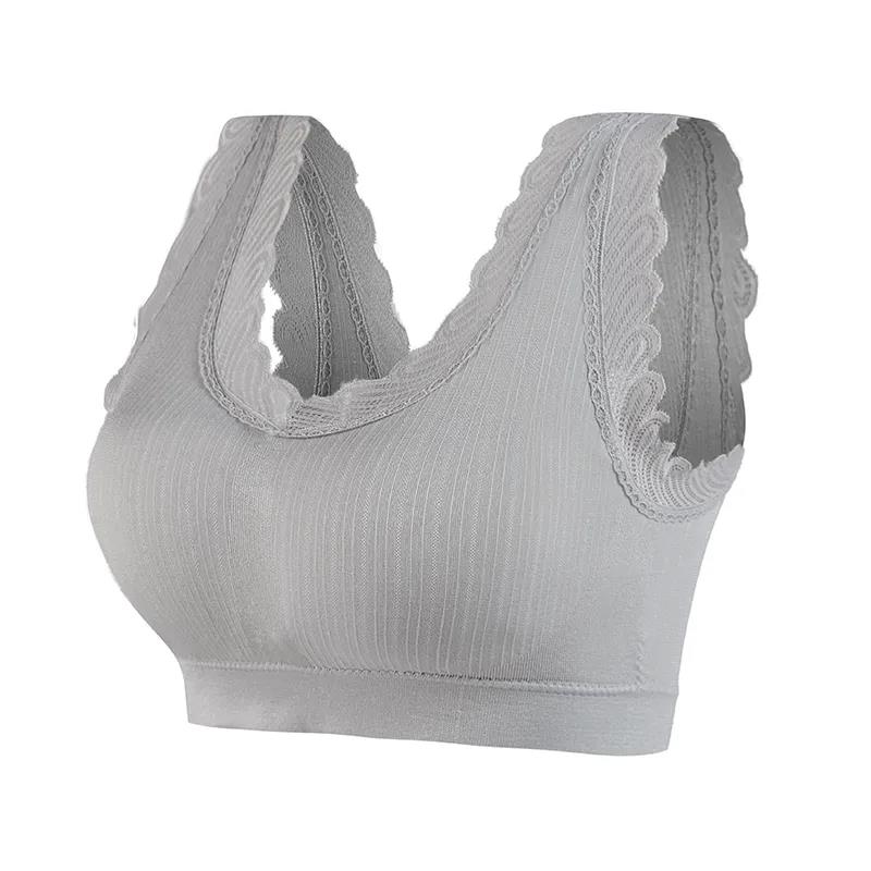 Lace Beauty Back Tube Top Sling Wrap Chest Gather Sports Lift Shock Absorption Non-slip No Steel Ring Vest Underwear Bra