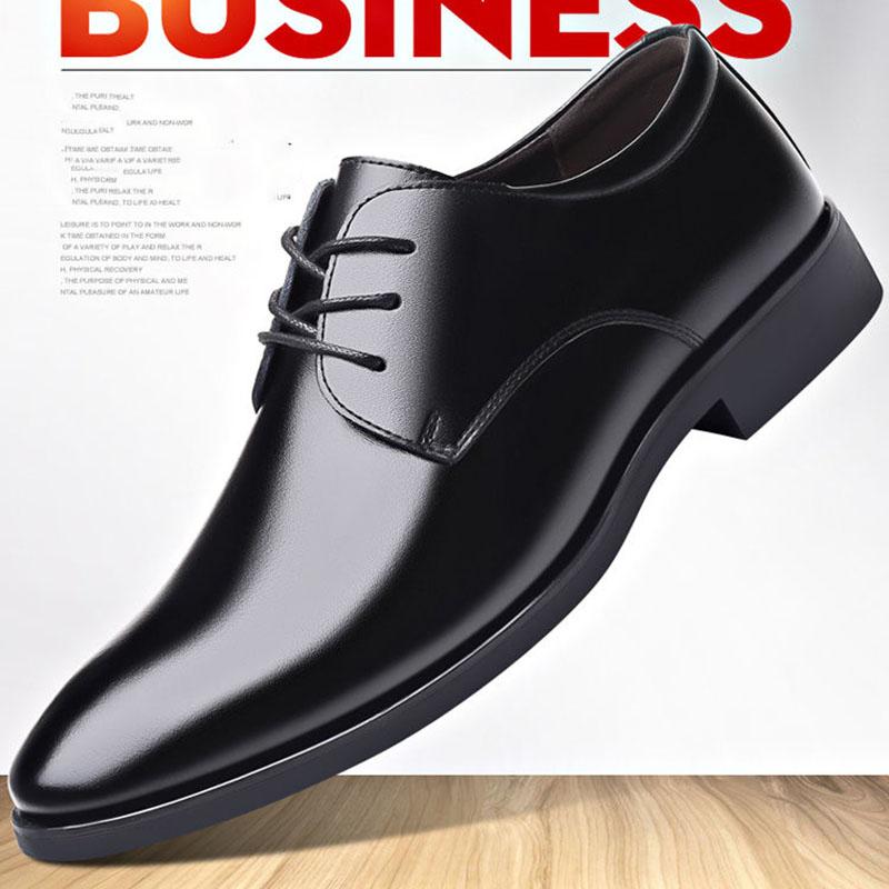 Spring and Autumn Youth British Casual Business Formal Wear Men's Leather Shoes Increased Work Shoes