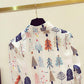 Women's Spring Style Chiffon Blouses Printed Shirt