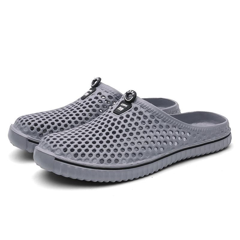 Summer Couple Candy Color Hole Shoes Breathable Half Support Beach Shoes Sandals Male
