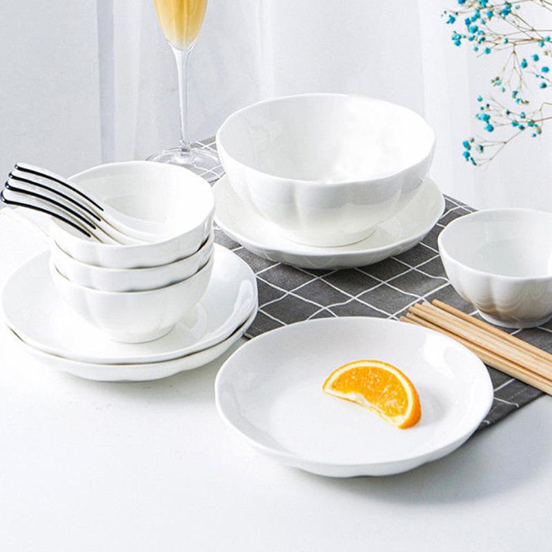 Set Creative Ceramic Bowl Plate Japanese Noodle Soup Bowl Eating Pumpkin Vegetable Plate Dish