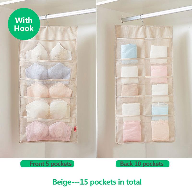 Underwear Storage Bag Wall-mounted Hanging Bag Bra Socks Storage Bag Wardrobe Dormitory Hanging Fabric Storage Artifact Dust-proof Storage Bag