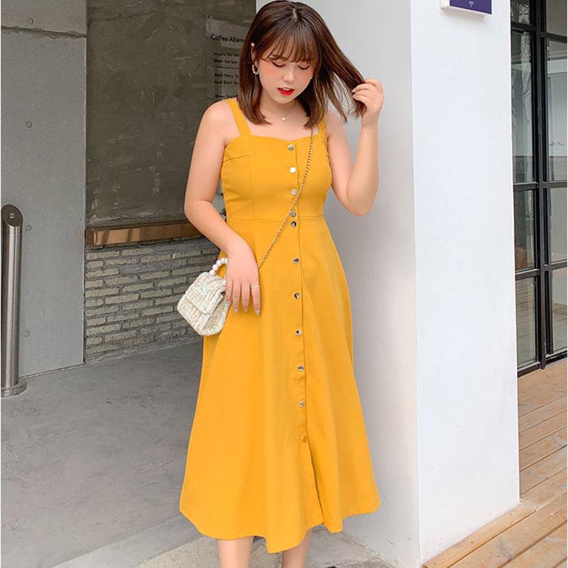 Womens Summer Dresses  Short-sleeved Shirt Top and Long  Strap Dress Two-piece Set Plus Size Outfits