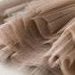 Pleated Printed Gauze Skirt High Waist Elastic Waist Mid-length Large Hem Skirt Spiral Color Stitching Lace A-line Skirt