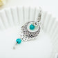 Fashion Vintage Ethnic Style Openwork Turquoise Water Drop Earrings Bohemian Tassel Earrings Jewelry