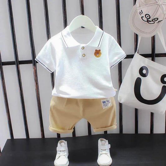 Boys Summer Suits Summer Breathable Clothes Baby Clothes Male Baby Summer Short-sleeved POLO Shirt Two-piece Set