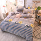 4pcs Bedding Set Cartoon Bed Linen Quilt Cover Pillowcase Winter Warm Kids Children's Bedding Sets
