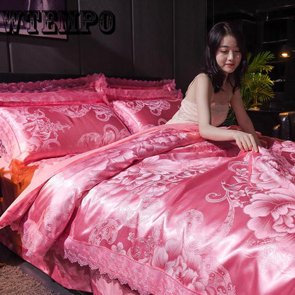Europe Luxury Bedding Set Jacquard Bedspread Quality Duvet Cover Double Bed Sheet Pillowcase
